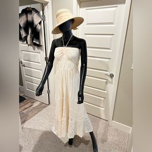 Farm Rio crochet halter dress